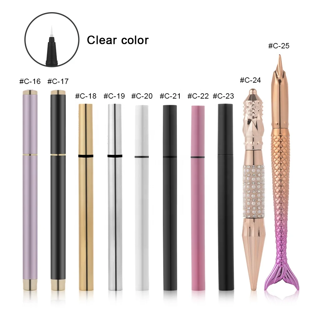 Best Selling Wholesale Waterproof Transparent Eyelash Wear Lashglue Pen Fish Tail and Crown Eyeliner