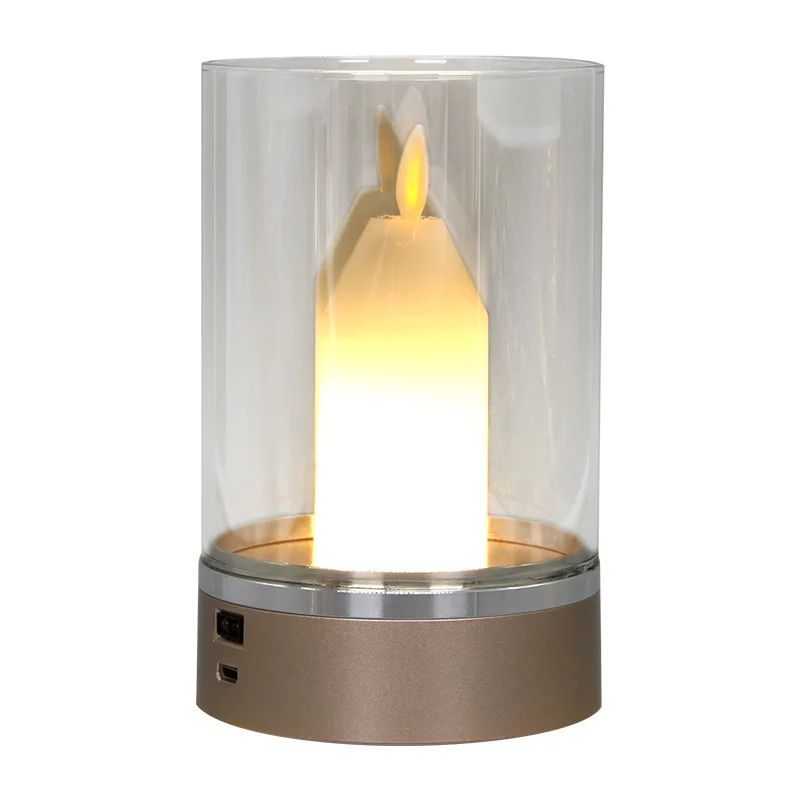 Portable Cordless Battery USB Smart Home Lights Sensor Control Candle Led Mood Table Lamp
