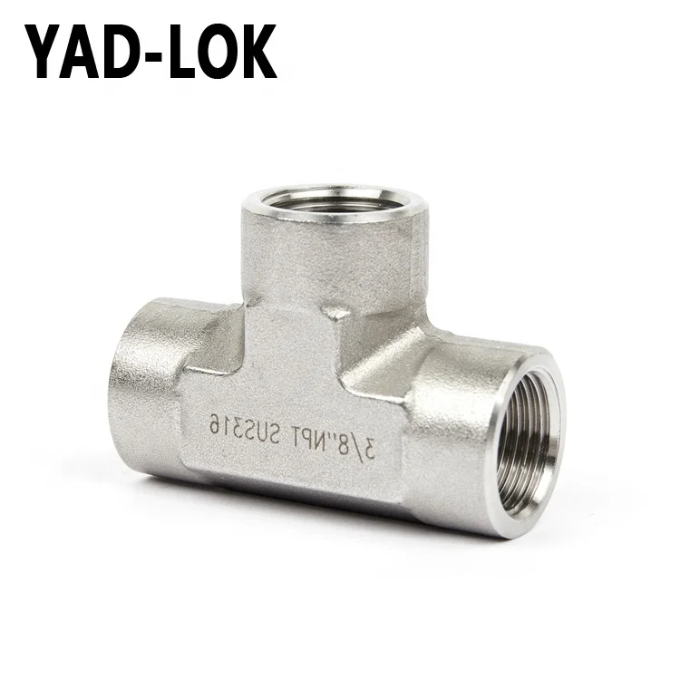 YAD-LOK Factory Customized Carbon Reducing Threaded Tee Npt Pipe Fitting