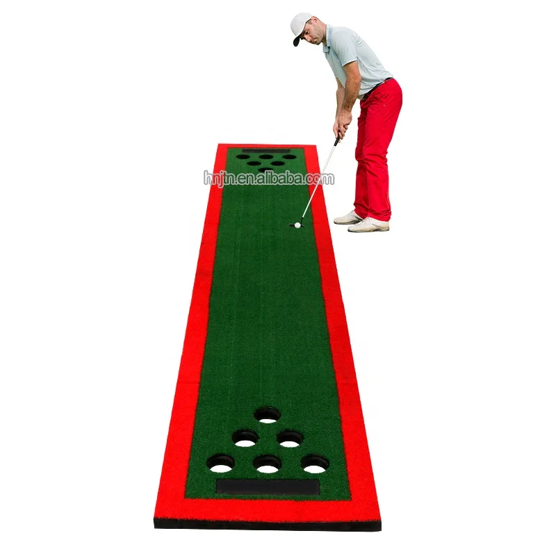 Portable Golf yard games set 12 holes putting green mat golf putters putting game practice training aid indoor outdoor