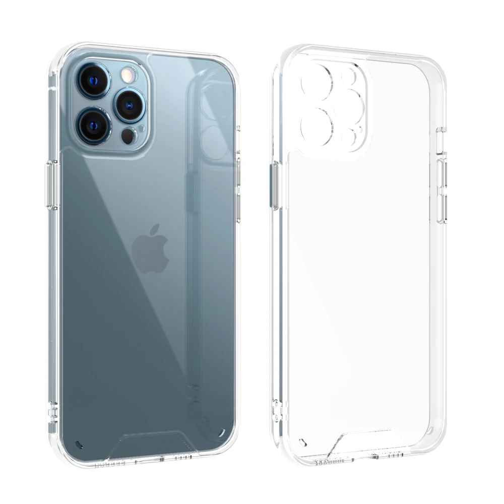 Camera Lens Protection Clear Plating Button Shockproof Bumper Space Case Cover For iPhone 13 Mini 12 Pro Max 11 Xs Xr 6 7 8 Plus