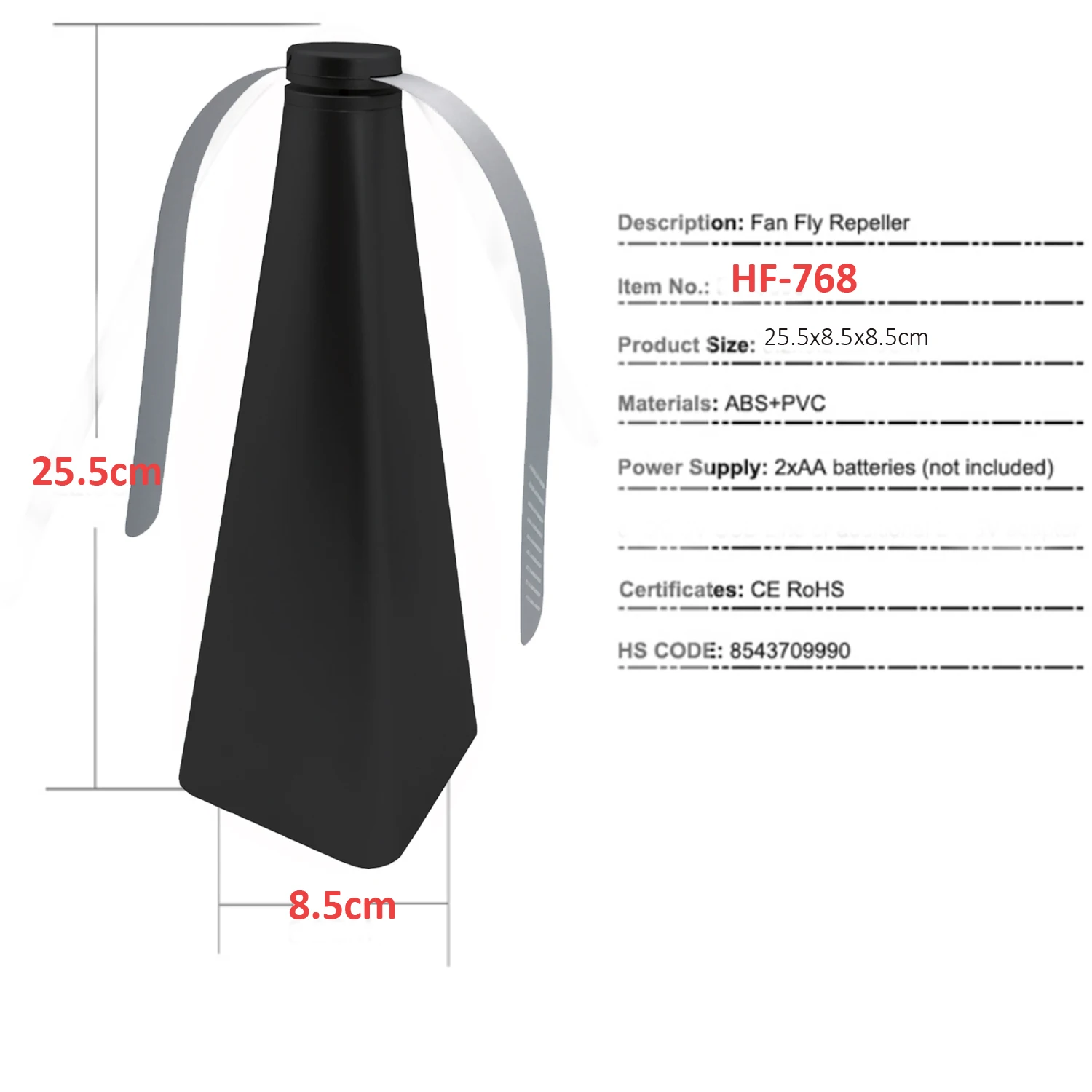 Better Bug Fan Fly 2022 New Black Non-Chemical Best Solution Shoo Flies Away Portable Fly Fan for Tables Food Protector