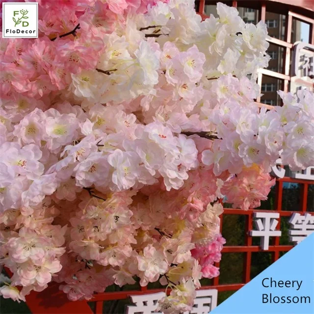 Wholesale Hot Selling Cheap Artificial Cherry Blossom Flower Silk Cloth For Hotel Wedding Home Party Decoration Showroom Design