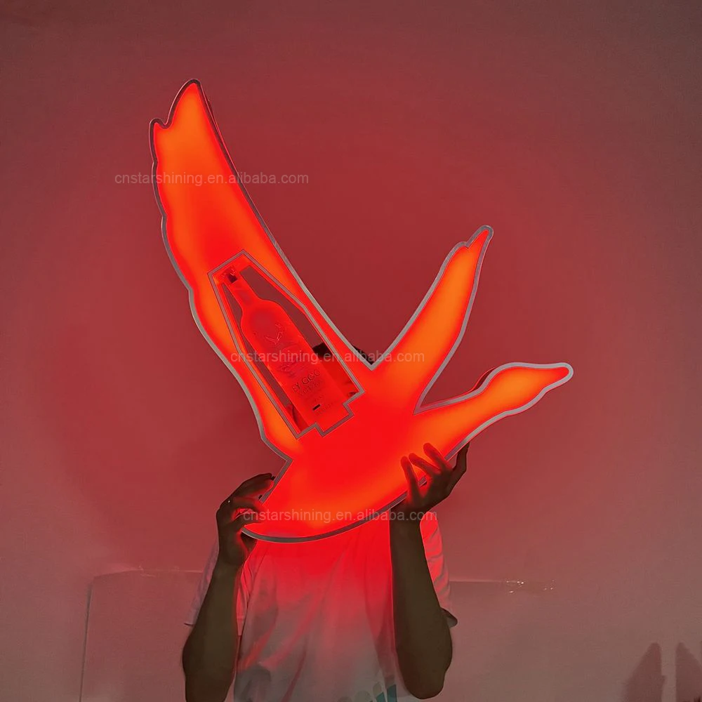 OEM acrylic LED grey Goose sign LED bottle presenter champagne Bottle glorifier Holder VIP Display Stand For Night Club Bar