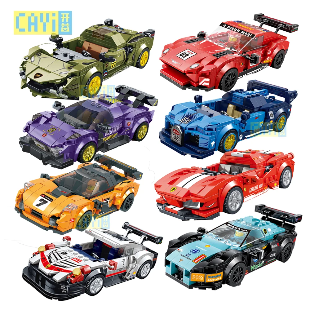 CAYI MOC Супер гоночный автомобиль строительные блоки наборы DIY Technic блок Классический набор мини-модель автомобиля сборка технический кирпич