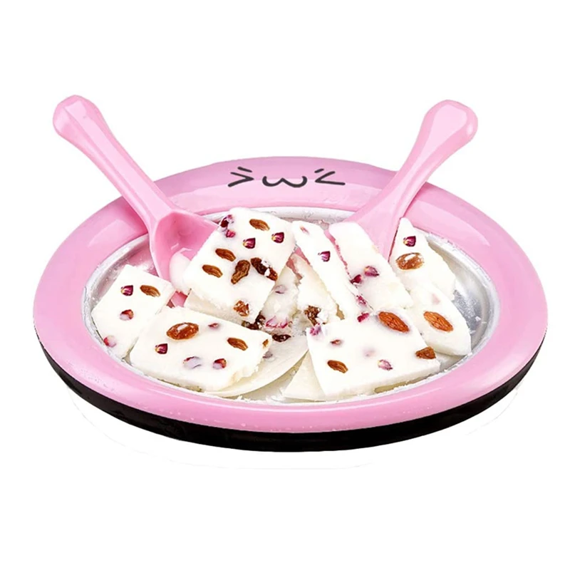 Rolled Ice Cream Maker Instant Ice Cream Maker Pan with 2 Spatulas Round Sweet Spot Ice Cream Maker for Kids