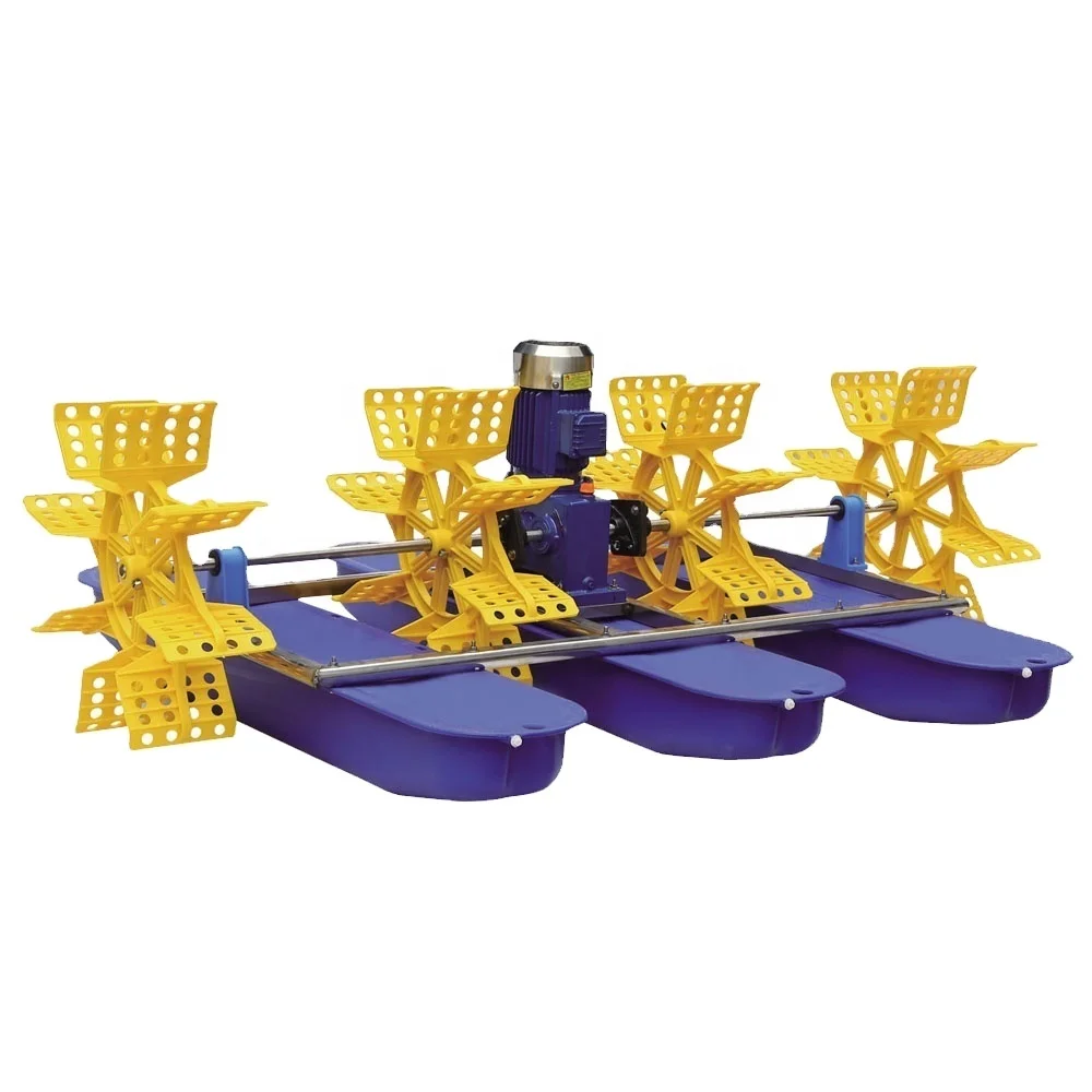 2 4 6 8  10 12 16 impellers 220V 380V 440V ac dc solar paddle wheel aerator for fish shrimp pond with 1hp to 10hp motor