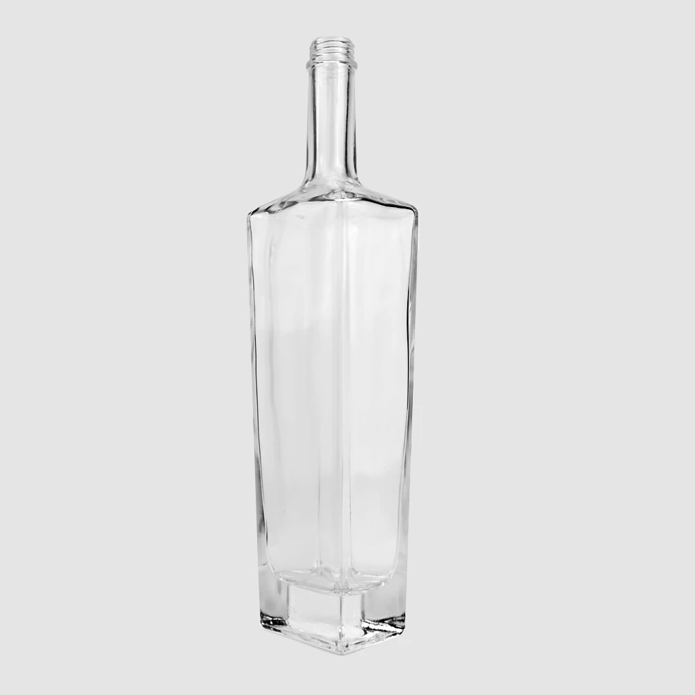 Whiskey Gin square Glass Bottle 500ml Rectangle Crystal Vodka