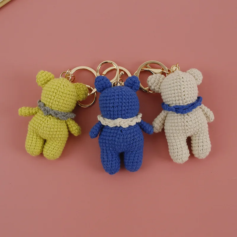 2024 popular Handmade Toy Knitted Doll Gift Crochet Toy Little Bear Baby Gifts Wool Woven Cotton Crochet Doll