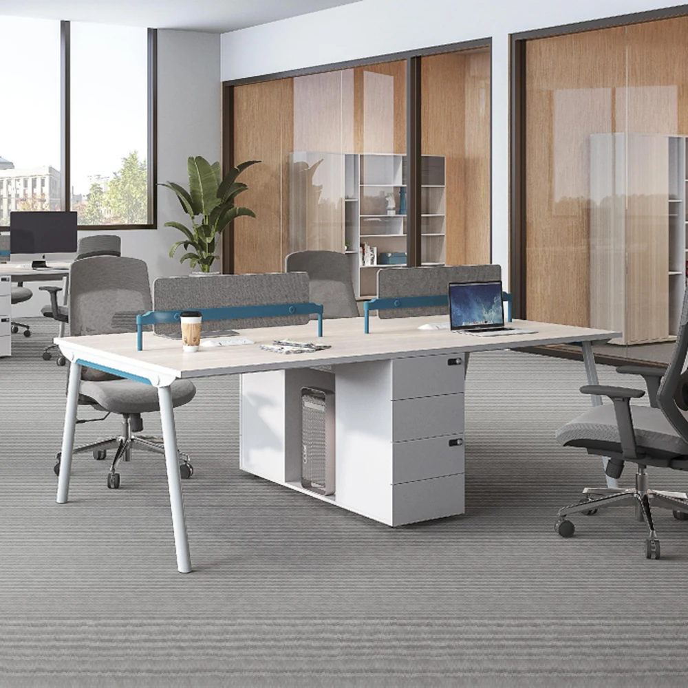 New design small desk office modern workstation white workstation cubicle 4 people workstation standardization