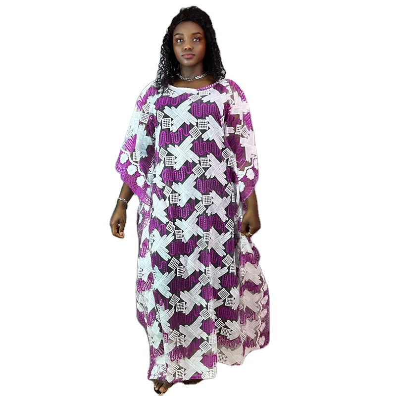 Women Summer Elegant Lace Long Dress African Round Neck Robe Dashiki Outfits Moroccan Kaftan Dubai Muslim Abaya Africa Clothing