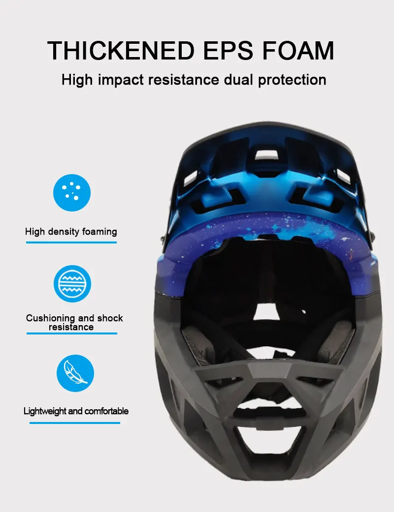 Yoloon EN1078 Outdoor Sports Custom Full Face MTB Bike Helmet For Enduro Aullt Unisex Protection Downhill Full Face Bike Helmet