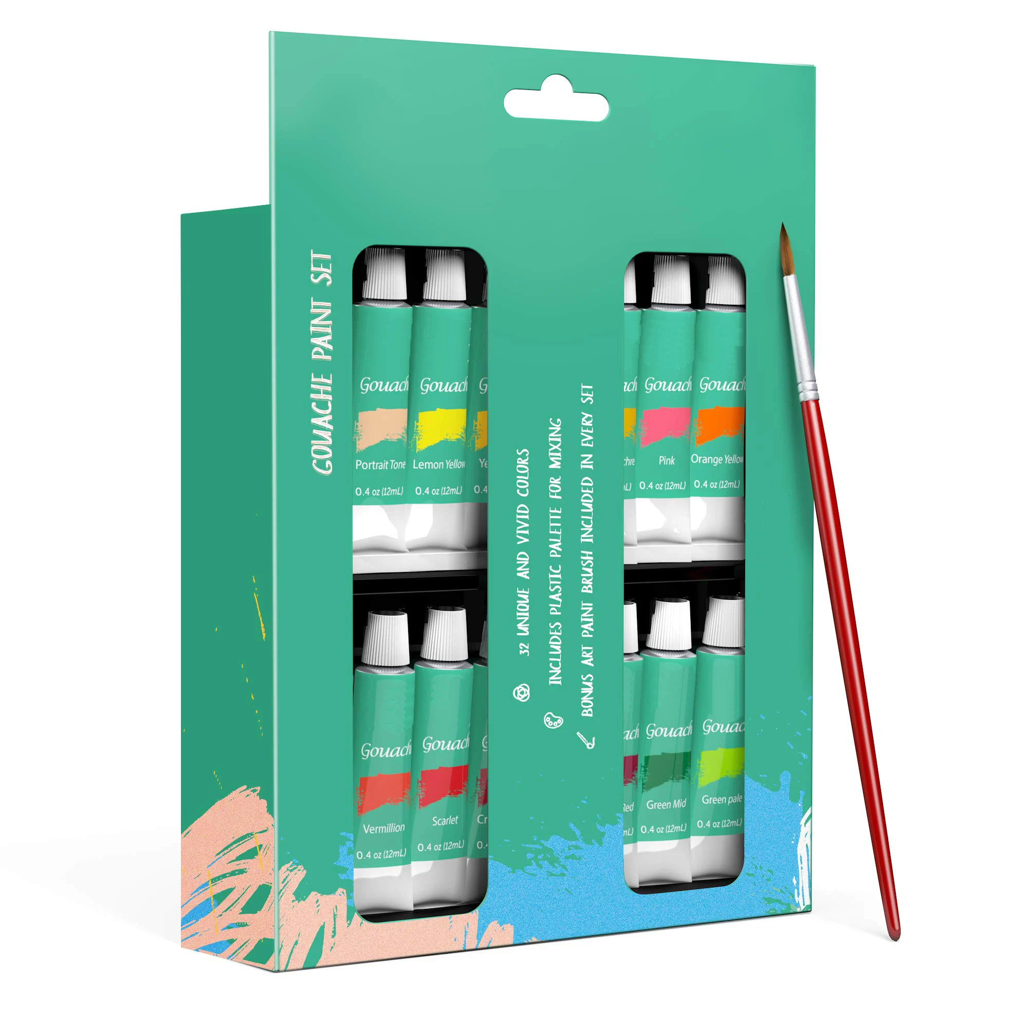 Professional High Quality 32 Colors 12ml Artist Gouache Paint Tubes Set For Adult & Children Artists