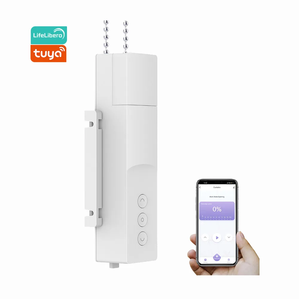 Lifelibero Tuya Zigbee Smart Curtains Robot to Make Roller Blinds Decorative Beads Work With Alexa Google Home