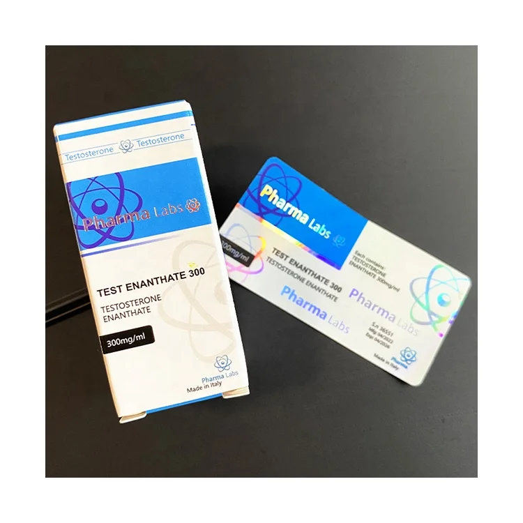 Vial label and box 43 - Custom laser 10ml hologram steroide PHARMA brand Testosterona 300mg Injection Bodybuilding labels