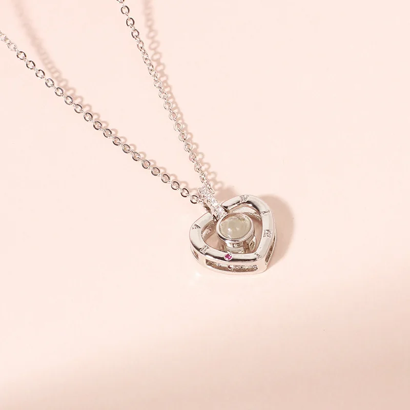  Кулон сердце проекции 100 языков I Love You ожерелье для женщин подарок на день Святого