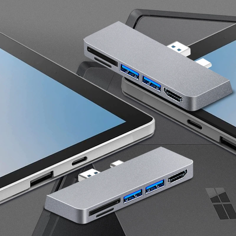 For-Microsoft Surface Laptop Computer Usb Hub Pro 5/6 5port Usb Docking Station With 4k Hdtv Usb 3.0