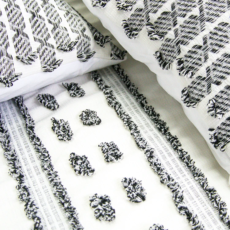 King Home Decor Sheets Clipped Jacquard Nice Price Microfiber Duvet cover set Soft Tufted bedding set Elegant Bed Linen