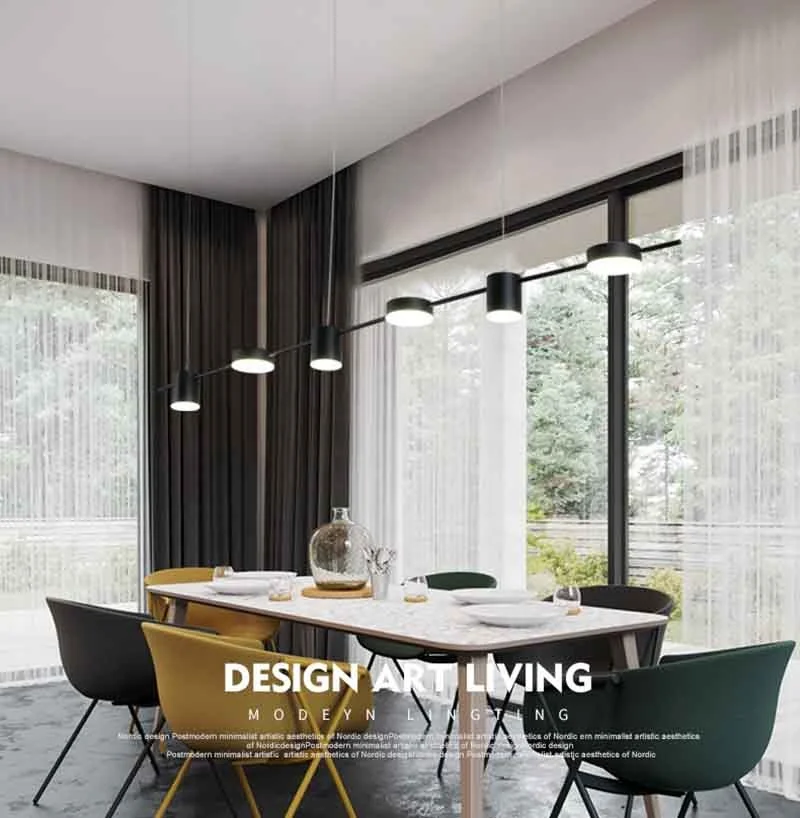 Well quality modern nordic curved design aluminium 220 volts iron linear office suspended fixture chandelier led pendant light