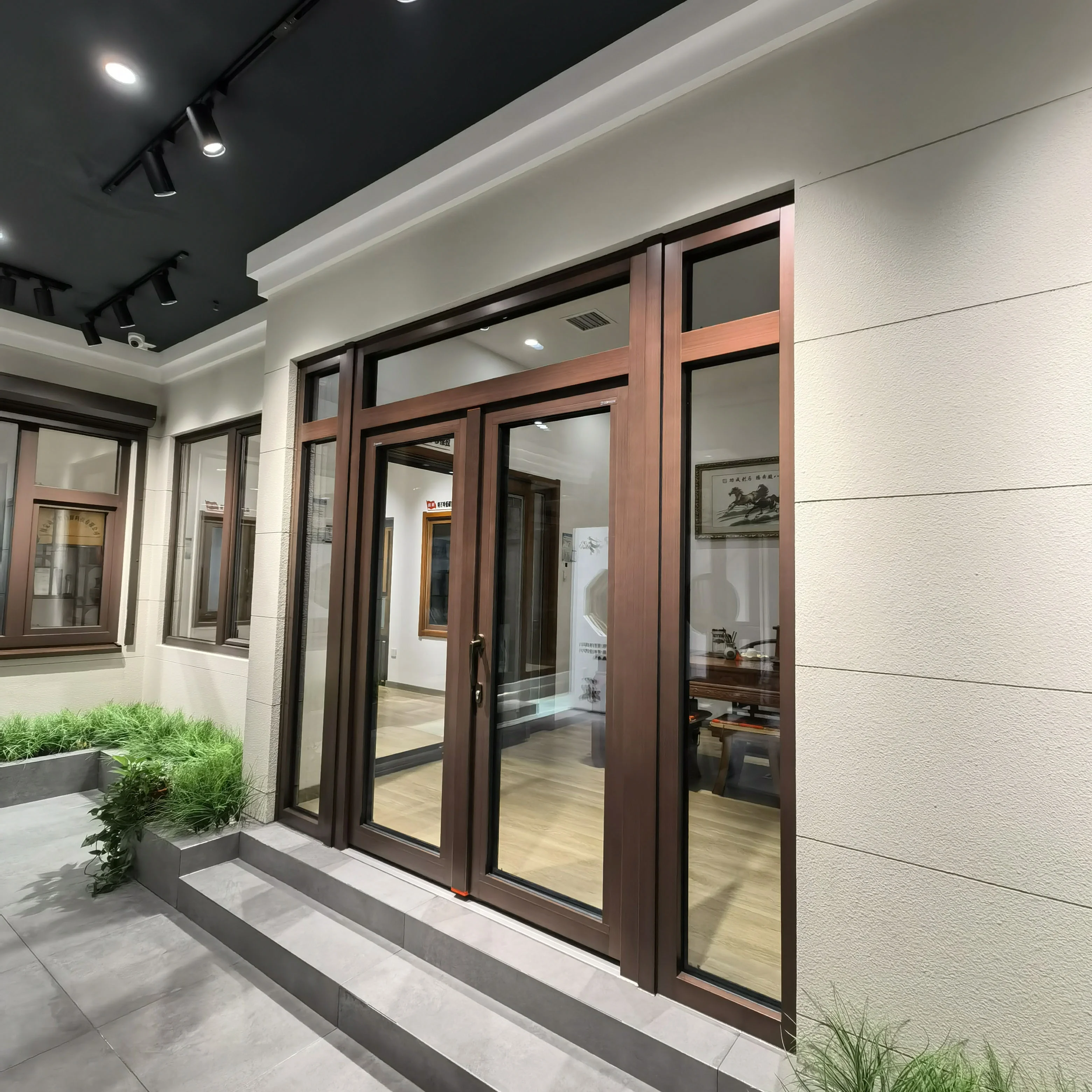 China Double Glazed Aluminum Frame Sliding windows 3 Tracks Sliding Window