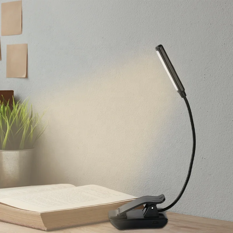 Factory Wholesale Cheap Plastic Mini Clip Folding Led Reading Light, Adjustable Gooseneck Kids Clip On Led Reading Book Light