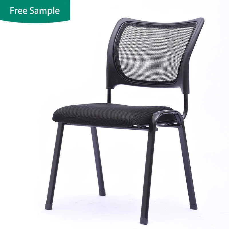 Metal Frame Armless Office Chair Stackable Visitor Training Staff Used Conference Room Guest Chair