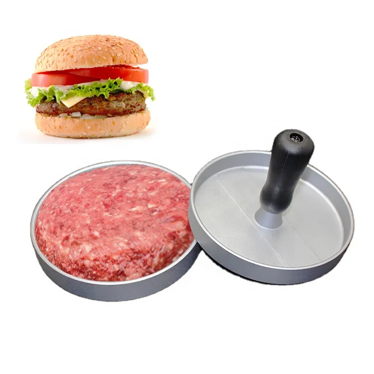Handle non slip nonstick aluminum manual hand commercial round patty maker beef meat hamburger burger press