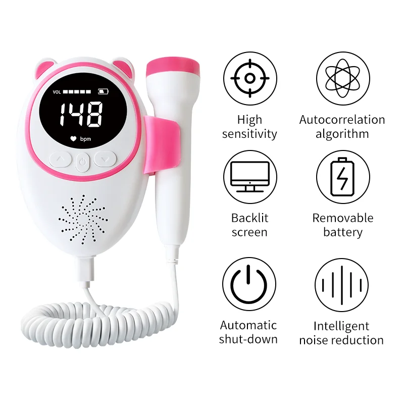 Высокочувствительный шумоподавление Bluetooth домашний уход Цифровой фетальный допплер фетальное сердцебиение беременность ультразвуковое приложение для детей