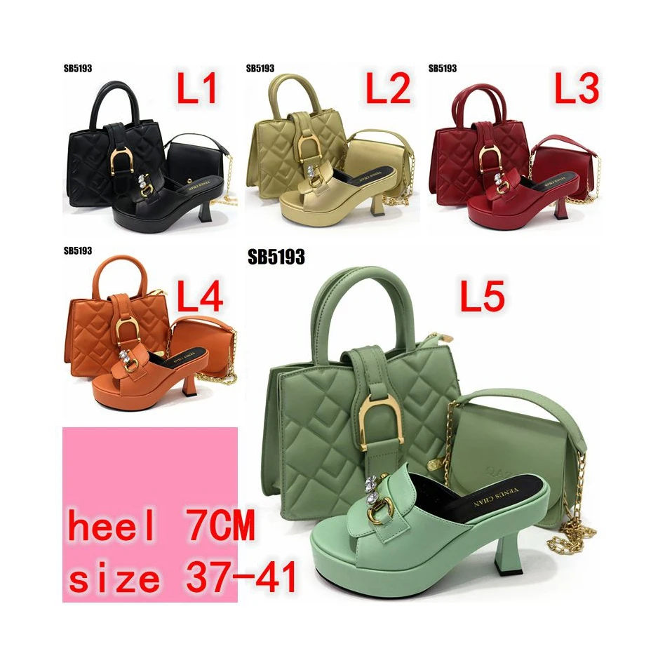 silver color italy matching shoes and bags platform high heel shoes