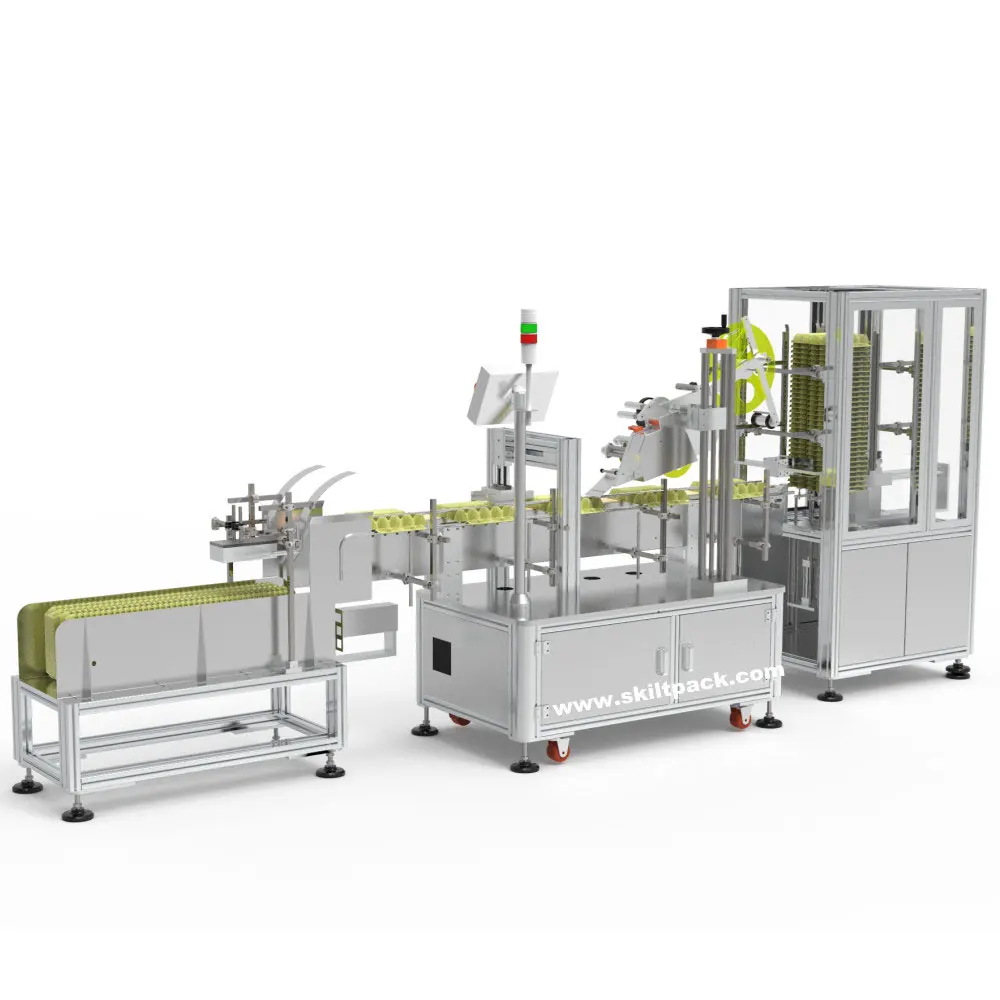 SKILT Full automatic egg trays labeling machine for egg box with printer