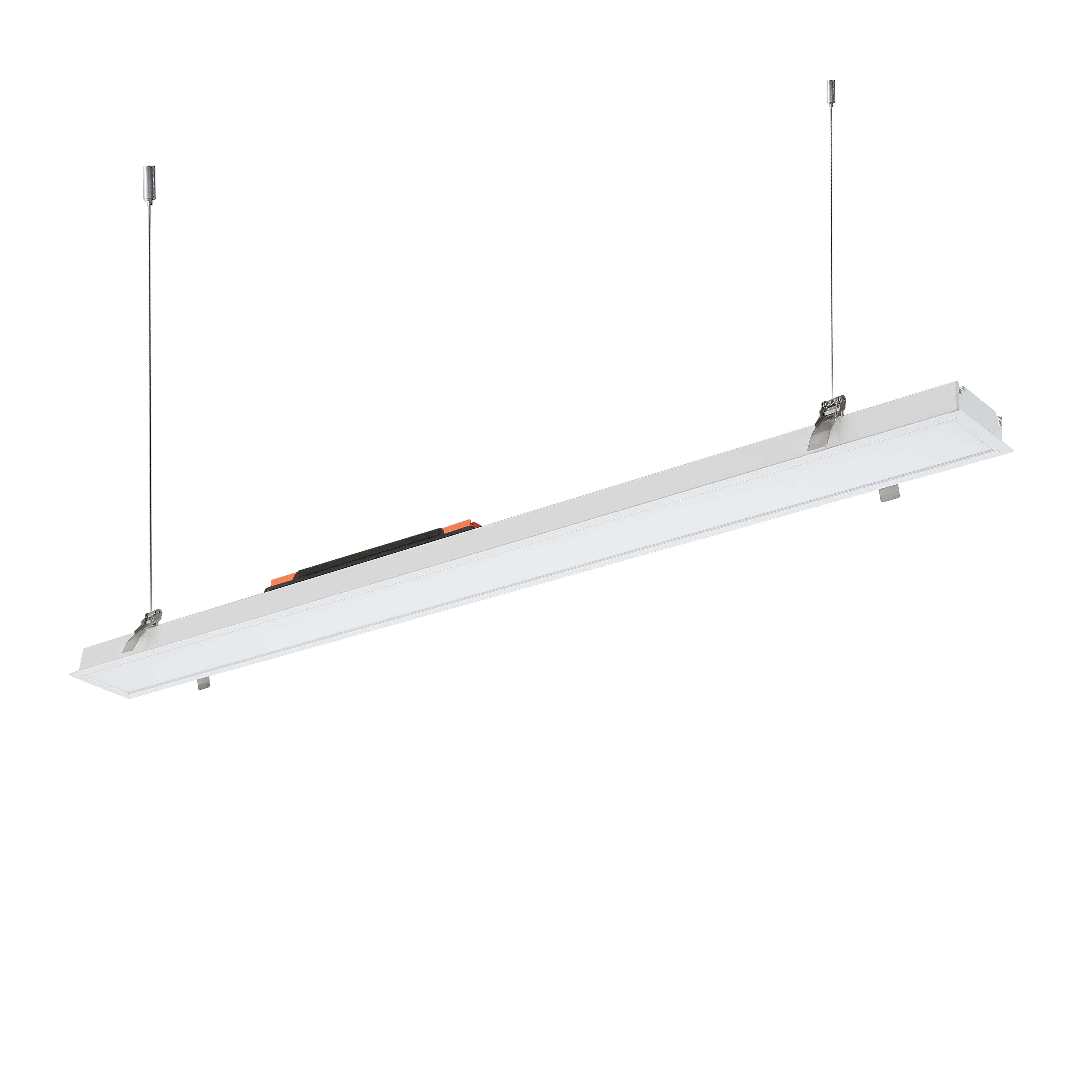 8ft 2400mm 80W LED Linear Line Light Seamless and Linkable Ceiling Mounted Recessed for Office with IP44 Rated Aluminum Alloy