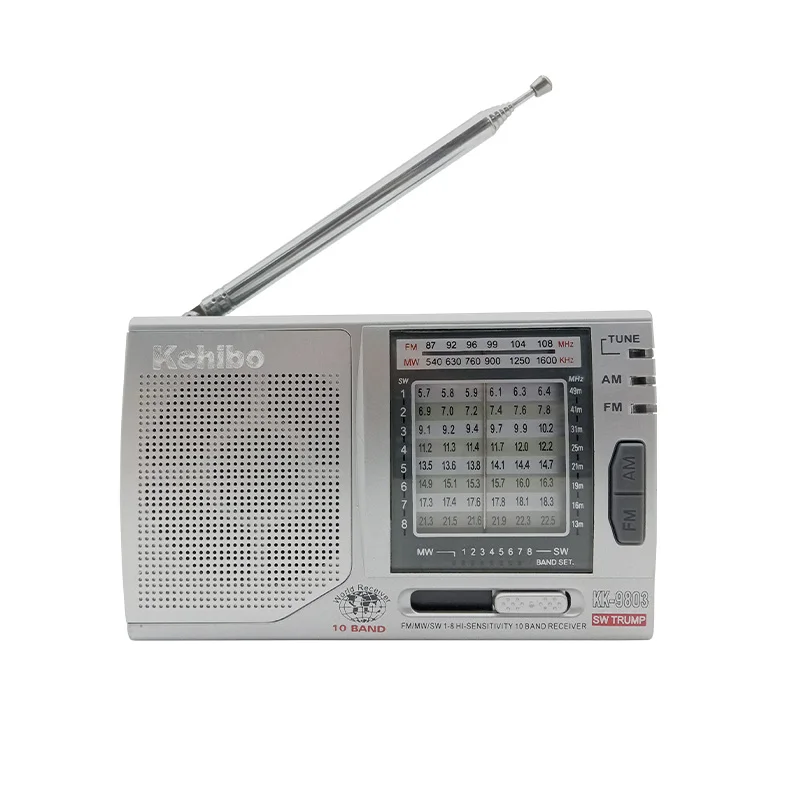 High sensitivity world receiver FM/AM/SW1-8 10 band pocket multi band radio hot selling popular model KK-9803 short wave