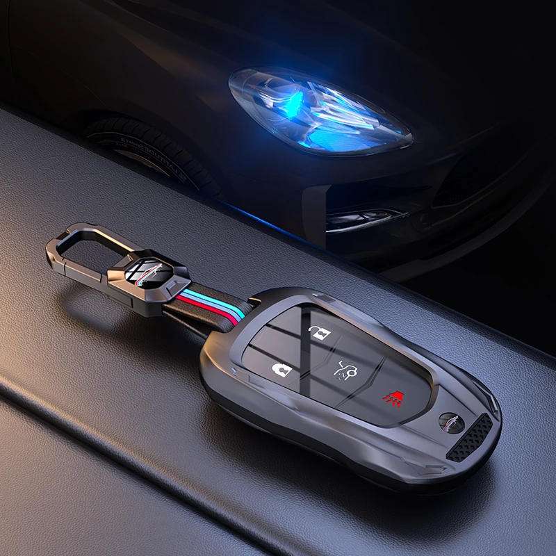 Zinc Alloy Car Key Shell Case Cover for Cadillac ATS CT6 CTS DTS XT5 Escalade STS XTS ELR 2014 - 2018 Remote Key Holder Keychain