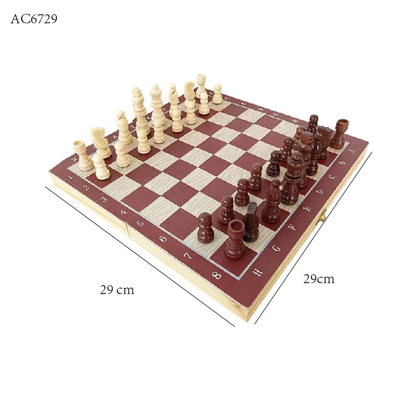 Wooden Backgammon Checkers Indoor fold 3 in 1 magnetic Travel Folding chess board game set