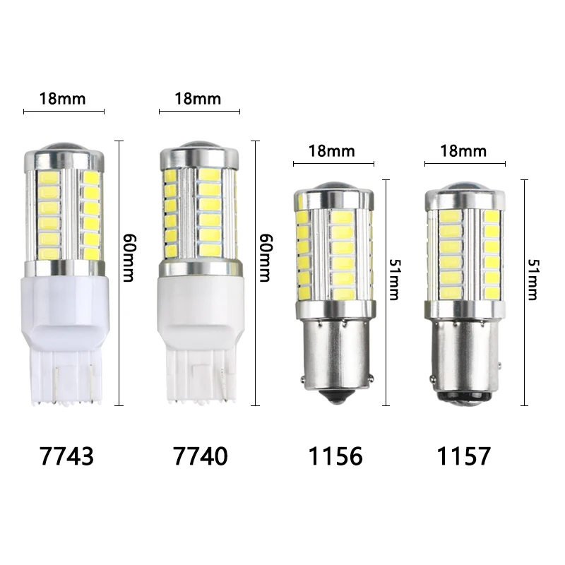 PUERXIN DC12V Turn Signal Light Reserve Light S25 1156 1157 33SMD CanBus 5630 5730 LED Lamp Auto Car Tail Bulb Brake Lights