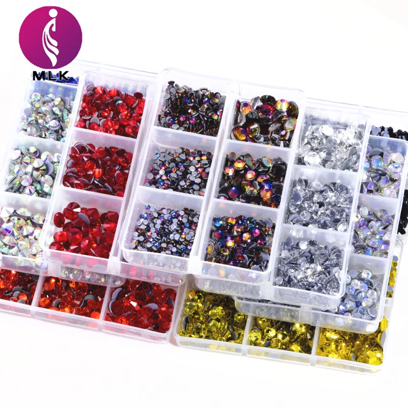 
Factory Wholesale 6 Boxed Flatback Crystal Hot Fix Rhinestone Iron On Transfer Decorative Glass Stones 