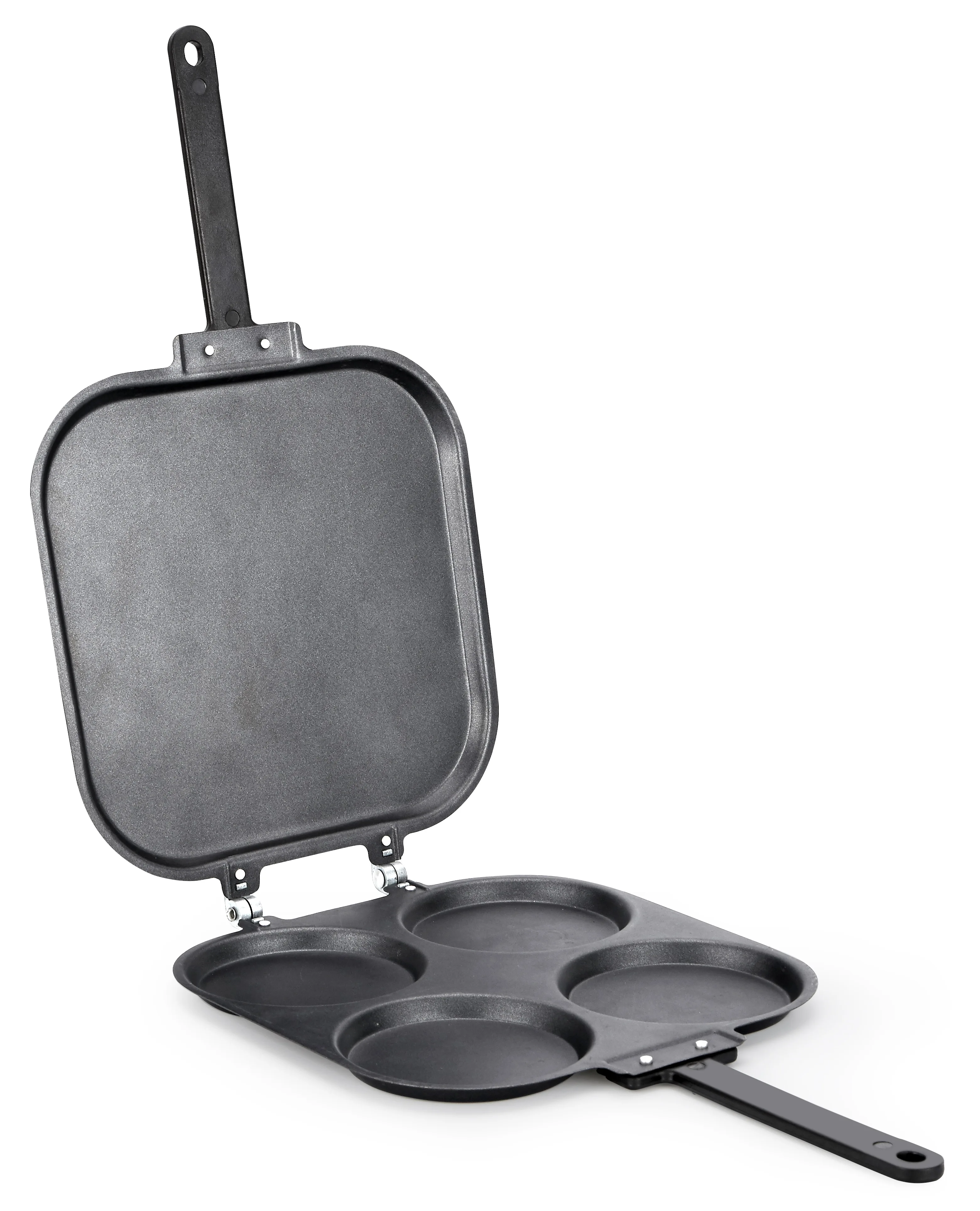 carbon steel non-stick double side 4 holes egg fry pan