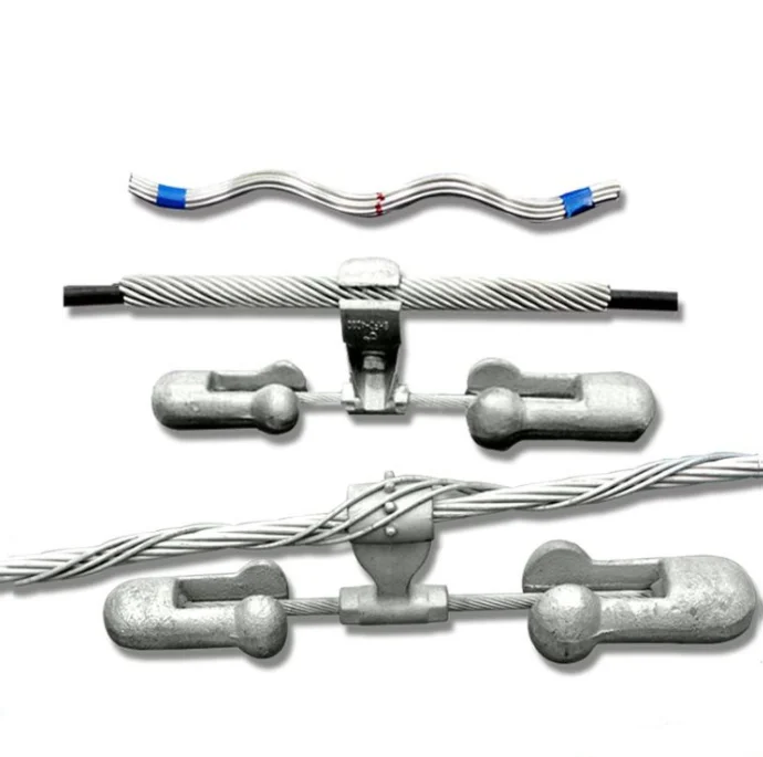 Asymmetric Galvanized 4D Type Stockbridge Vibration Damper with Preformed Grip Rods Transmission Line Fittings