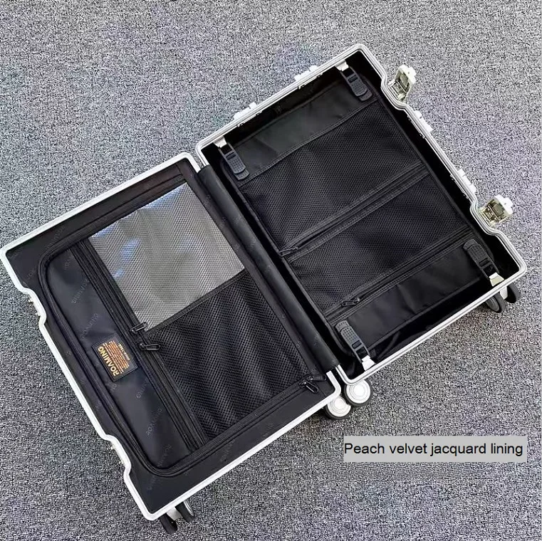 Carry on Luxury luggage set aluminium magnesium alloy suitcase six color 20inch cabin suitcase rolling wheels briefcase