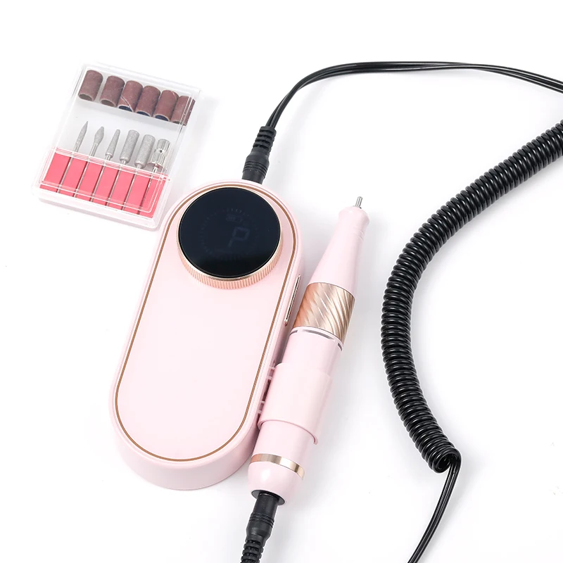 New Nail Drill Machine Handpiece Custom Logo Pink White Black 12Hours Worktime Type C Charge Nail Drill Machine Made in Japan
