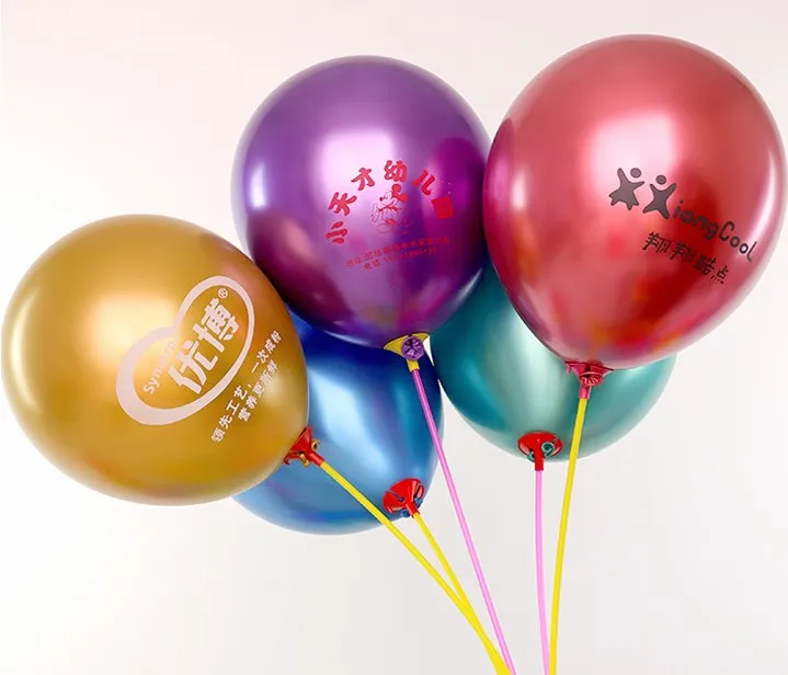 Party wedding birthday 12inch 10inch colorful metal balloon peal metallic latex balloons decoration chrome balloons