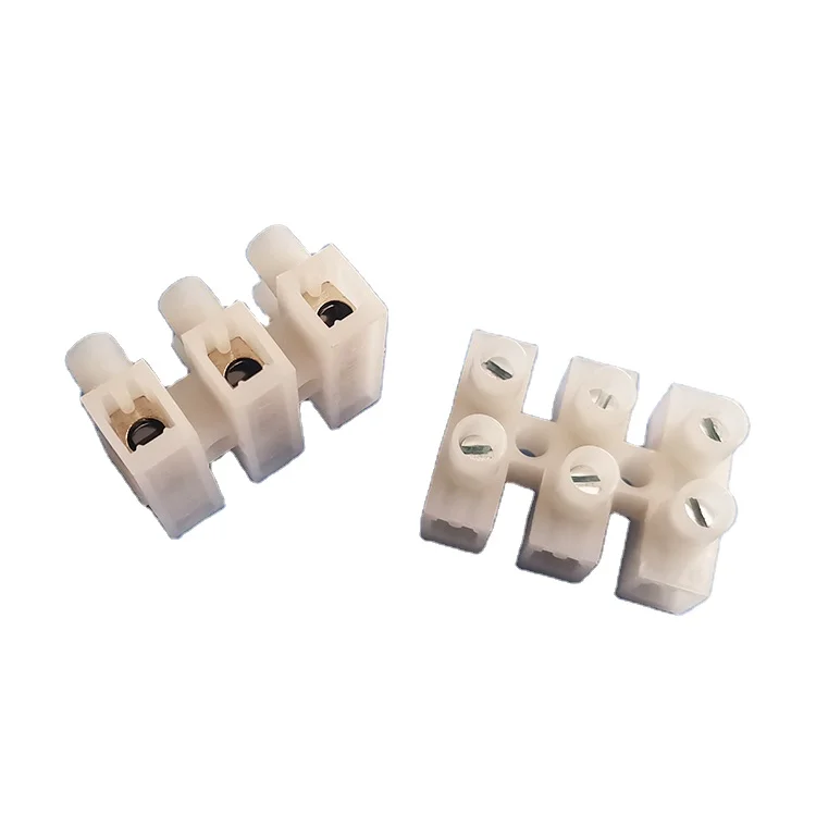 Power Cable terminal block screw type Block 41A 600V 3 Way Brass Wire Terminal Connectors