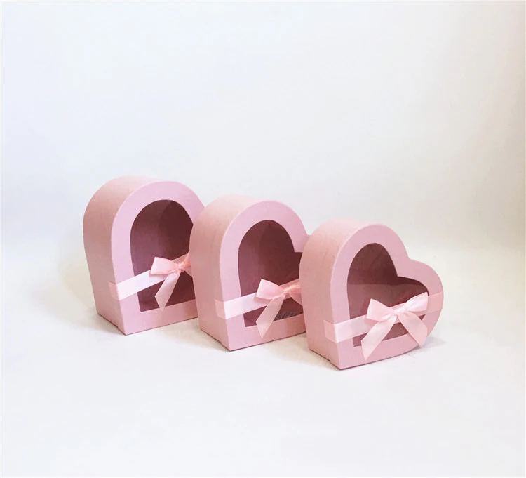 Chinese manufacturer heartshape flower box clear florist packaging supplies with window