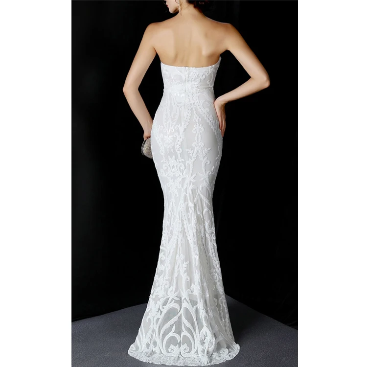 2021 Wholesale Ladies Sequins Upper Contrast Occassional Dress Europe Evening Dresses