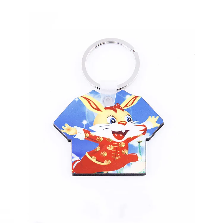 Custom Promotion Gift Single Side Sublimation Blanks MDF Sublimation Key Chain Blank