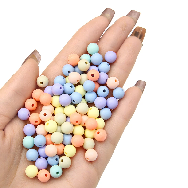 Wholesale Mixed Color Acrylic Plastic Lucite Beads 8/10/14mm for DIY Fashion Jewelry Necklace Bracelet Making Jewelry Accessory
