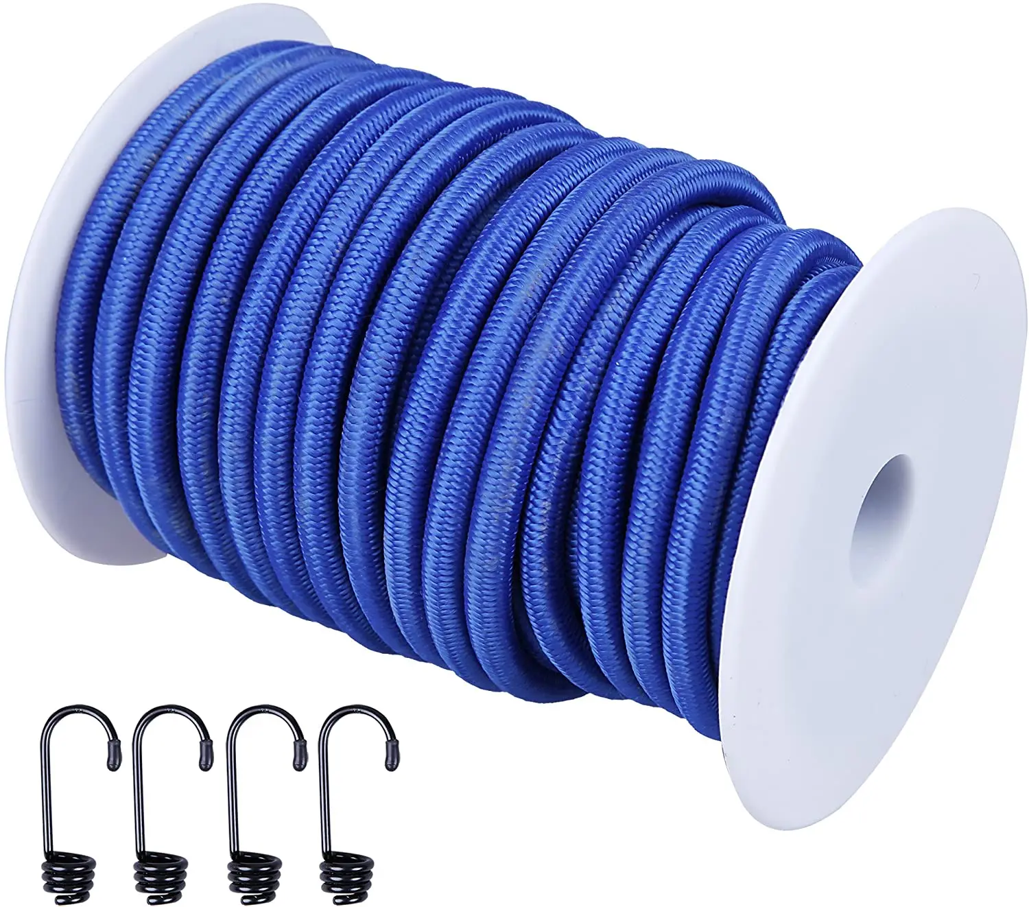 Customized length Heavy duty 8mm elastic rope Kayak Stretch String Shock Cords with plastic hook