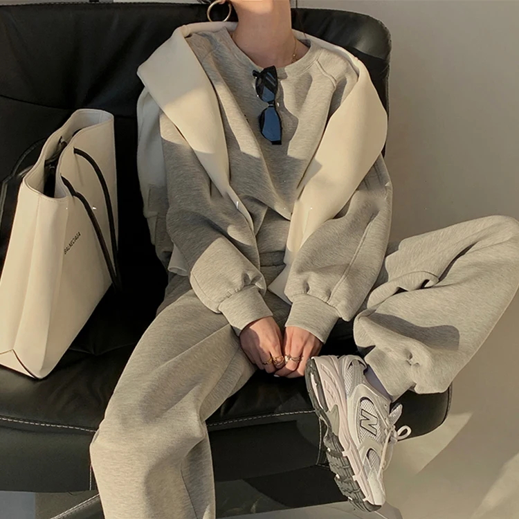 2024 Fall winter women clothes custom thick two piece set women causal plus size sport wear jogger set women