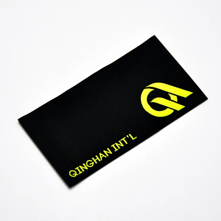 Adhesive apparel woven label heat transfer iron on label woven label making machine producing tag