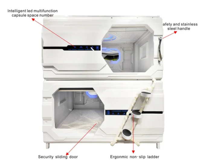 
Factory Price Modern double decker capsule bed pod bed box bed, sleeping capsule 
